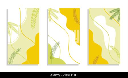 Grüne und orange ästhetische Hintergrund Design Vektor Illustration Stock Vektor