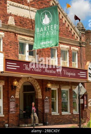 Das Barter Theatre, das 1933 in Abingdon, Virginia, eröffnet wurde, ist das am längsten betriebene professionelle Equity-Theater in den USA. Stockfoto