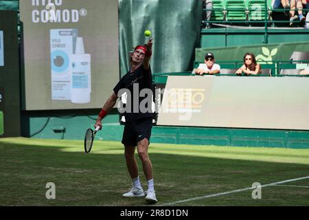 Halle, Westfalen, Deutschland. 20. Juni 2023. ANDREY RUBLEV in Aktion während der Terra Wortmann Open in der Owl Arena (Kreditbild: © Mathias Schulz/ZUMA Press Wire) NUR REDAKTIONELLE VERWENDUNG! Nicht für den kommerziellen GEBRAUCH! Stockfoto