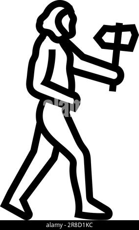 neandertaler, menschliche Evolutionslinie, Symbolvektordarstellung Stock Vektor