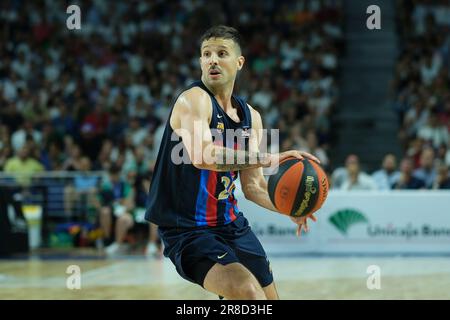 Der Spieler Mike Tobey vom FC Barcelona während des Finalspiels der Liga ACB Endesa zwischen Real Madrid und dem FC Barcelona im Wizink Cente Stockfoto
