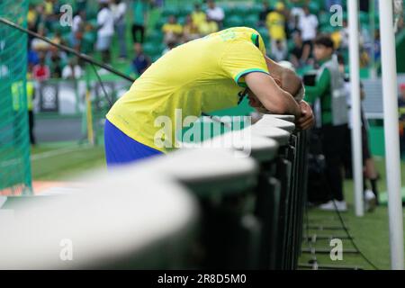 Caracas, Portugal. 20. Juni 2023. LISSABON, PORTUGAL - JUNI 20: Richarlison von Brasilien reagiert auf ein Spiel zwischen Brasilien und Senegal im Rahmen der Internacional Friendly im José Alvalade Stadion am 20. Juni 2023 in Lisboa, Portugal. (Foto: Sergio Mendes/PxImages) Kredit: Px Images/Alamy Live News Stockfoto