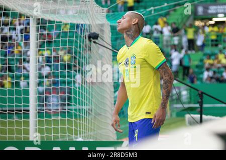 Caracas, Portugal. 20. Juni 2023. LISSABON, PORTUGAL - JUNI 20: Richarlison von Brasilien reagiert auf ein Spiel zwischen Brasilien und Senegal im Rahmen der Internacional Friendly im José Alvalade Stadion am 20. Juni 2023 in Lisboa, Portugal. (Foto: Sergio Mendes/PxImages) Kredit: Px Images/Alamy Live News Stockfoto