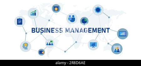 Business-Management-Konzept des vernetzten Symbols mit weißem Hintergrund Stock Vektor