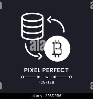 Ausgefülltes weißes Desktopsymbol für Tokenisierung Stock Vektor