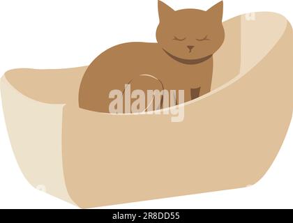Süßes Kätzchen in einem Kissen Stock Vektor