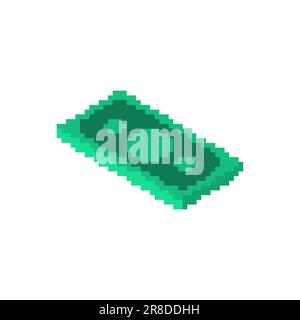 Geld Pixel Art. Dollar 8 Bit. Vektordarstellung Stock Vektor