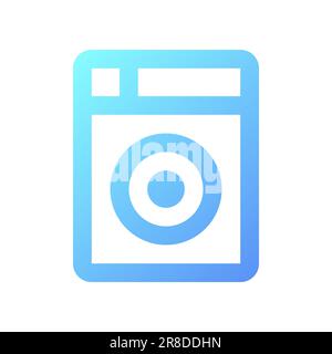 Symbol der linearen benutzeroberfläche für Pixel Perfect Gradient der Waschmaschine Stock Vektor