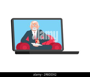 Online-Psychologe. Psychotherapeut macht einen Termin über das Internet Stock Vektor