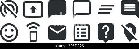 Editor für 12-Symbole. A festgelegte Vektorsymbole. Umreißen Sie isolierte Zeichen. Linearer Symbolsatz. Dünn gefüllte Symbolpakete. UX-BENUTZEROBERFLÄCHE Stock Vektor