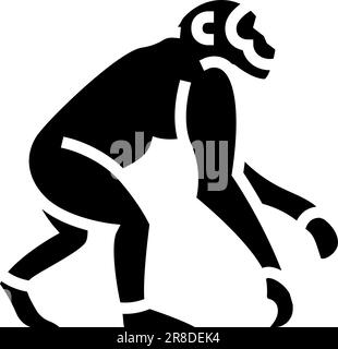 primate Vorfahren menschliche Evolution Glyphe Symbol Vektordarstellung Stock Vektor