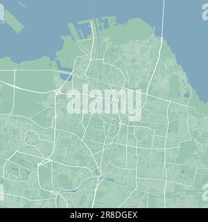 Vektorkarte von Surabaya, Indonesien. Abbildung eines Stadtplans. Surabaya Karte Kunst. Stock Vektor