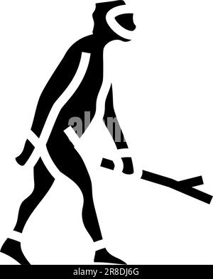 homo erectus, menschliche Evolution, Glyphe-Symbol-Vektordarstellung Stock Vektor