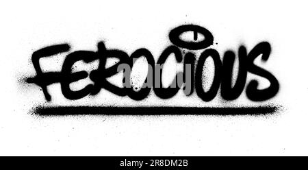 Graffiti-wildes Wort, das schwarz über weiß gesprüht wird Stock Vektor