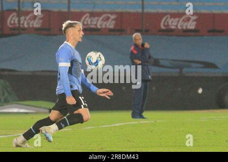 Montevideo, Uruguay. 20. Juni 2023. Guillermo Varela aus Uruguay, während des Spiels zwischen Uruguay und Kuba für die Internationale Freundschaft, im Centenario Stadium, in Montevideo, Uruguay am 20. Juni. Foto: Pool Pelaez Burga/DiaEsportivo/DiaEsportivo/Alamy Live News Kredit: DiaEsportivo/Alamy Live News Stockfoto