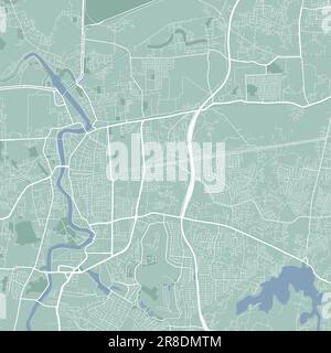 Vektorkarte von Tangerang, Indonesien. Abbildung eines Stadtplans. Tangerang Karte Kunst. Stock Vektor