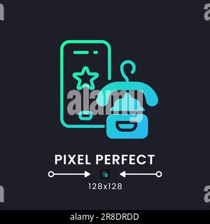 Beauty and Fashion App blaues, verlaufendes Desktop-Symbol auf Schwarz Stock Vektor