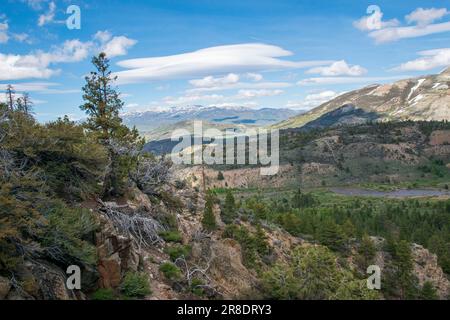 Leavitt Falls und Leavitt Meadow befinden sich auf der Ostseite des Sonora Pass in der Sierra Nevada von Kalifornien. Stockfoto