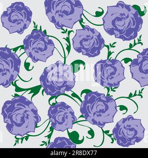 Lila stilisierte Rosen mit nahtlosem Muster Stock Vektor