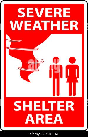 Schild Für Unterkunftsbereich Bei Schwerem Wetter Auf Weißem Hintergrund Stock Vektor