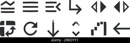 Set mit 12 Symboldarstellungen. Kreative Unternehmenslösungen – Symbolsatz. Symbol "Qualität festlegen". Lineare Symbole festgelegt. Große UI-Symbolgruppe. UI und UX Stock Vektor