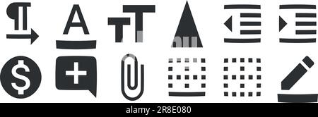 Editor für 12-Symbole. Vektorsammlung dünne Linie Web-Symbol. Symbol "Qualität festlegen". Für Mobilgeräte und Web. Dünn gefüllte Symbolpakete. UX-BENUTZEROBERFLÄCHE Stock Vektor