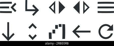 Set mit 10 Symboldarstellungen. Vektordarstellung von Symbolen für dünne Linien. Umreißen Sie isolierte Zeichen. Für Mobilgeräte und Web. Große UI-Symbolgruppe in flachem Design. Vektor krank Stock Vektor
