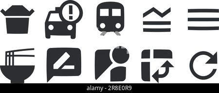 Set mit 10 Symboldarstellungen. Kreative Unternehmenslösungen – Symbolsatz. Symbol "Qualität festlegen". Für Mobilgeräte und Web. Dünn gefüllte Symbolpakete. UI und UX Stock Vektor