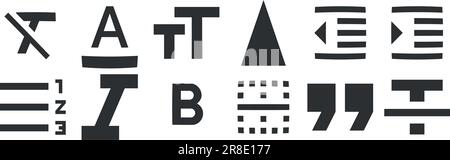 Editor für 12-Symbole. Moderne Symbole mit dünnen Linien. Moderner Trend im Stil. Für Mobilgeräte und Web. Große UI-Symbolgruppe. UX-BENUTZEROBERFLÄCHE Stock Vektor