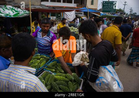 Gemüsegroßhandelsmarkt in Churamonkati, Jashore, Bangladesch Stockfoto