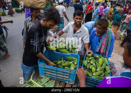 Gemüsegroßhandelsmarkt in Churamonkati, Jashore, Bangladesch Stockfoto