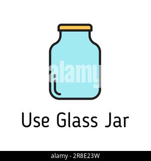 Vektorsymbol für Glasgefäß mit Farbfüllung verwenden Stock Vektor