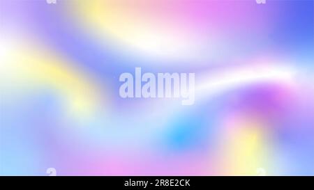 Holographischer Verlaufsvektor, Pastellfarben, Hintergrund 16x9 Stock Vektor