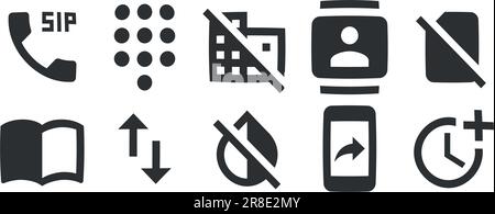 Satz von 10 Symbolen Texteditor. Moderne Symbole mit dünnen Linien. Einfacher Satz. Lineare Symbole festgelegt. Dünn gefüllte Symbolpakete. UI und UX Stock Vektor