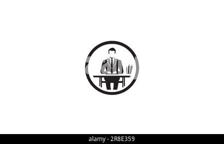 Logo der Zusammenarbeit in Schwarz einfaches flaches Symbol Stock Vektor