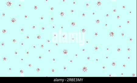 Nahtloses Muster aus dem mehrfarbigen Weihnachtsbaumspielzeug Neujahrssterne mit Schneeflocken. Der Hintergrund. Vektor illustr Stock Vektor