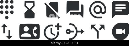 Editor für 12-Symbole. Vektorsammlung dünne Linie Web-Symbol. Einfacher Satz. Für Mobilgeräte und Web. Große UI-Symbolgruppe. UX-BENUTZEROBERFLÄCHE Stock Vektor