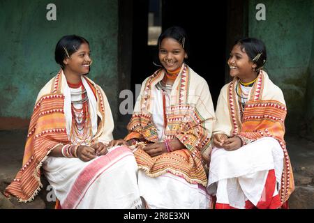 Das Bild von Stammesmädchen wurde im Dorf Odisha in Indien aufgenommen Stockfoto