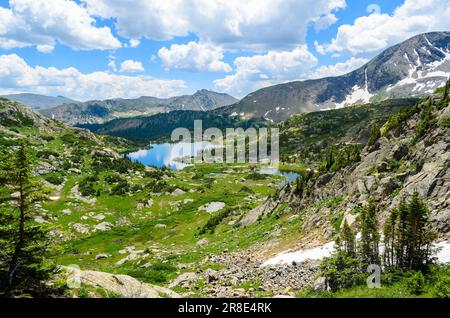 Missouri Lakes ab Missouri Pass, in der Holy Cross Wilderness, in der Nähe von Fancy Pass, Red Cliff, CO. USA Stockfoto