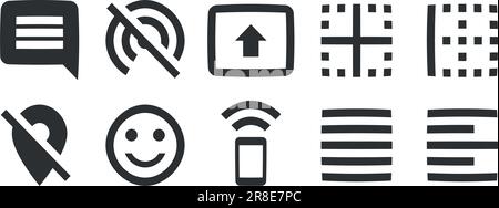 Satz von 10 Symbolen Texteditor. Vektorsammlung dünne Linie Web-Symbol. Einfacher Satz. Lineare Symbole festgelegt. Große UI-Symbolgruppe. UI und UX Stock Vektor