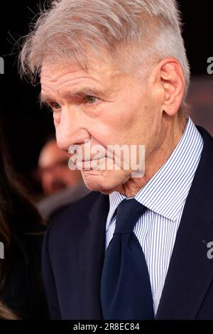 LOS ANGELES - 14. JUNI: Harrison Ford bei Indiana Jones und The Dial of Destiny im El Capitan Theatre am 14. Juni 2023 in Los Angeles, Kalifornien Stockfoto