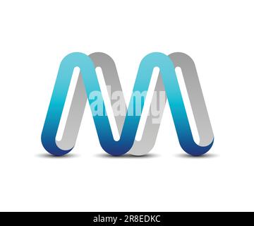 3D-m-Logo-Design-Vektorvorlage Stock Vektor