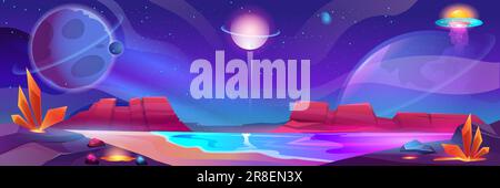 Ein Alien-Planet-Poster Stock Vektor