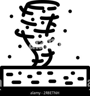 marsstaubteufel Planetenlinien-Symbol-Vektordarstellung Stock Vektor