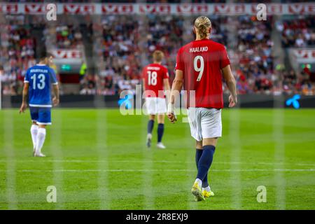 Oslo, Norwegen, 20. Juni 2023. Norwegens Erling Braut Haaland in der UEFA Euro 2024 Qualifikation zwischen Norwegen und Zypern im Ullevål-Stadion in Oslo Credit: Frode Arnesen/Alamy Live News Stockfoto