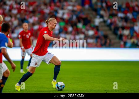 Oslo, Norwegen, 20. Juni 2023. Norwegens Erling Braut Haalandon der UEFA Euro 2024-Qualifikator zwischen Norwegen und Zypern im Ullevål-Stadion in Oslo Credit: Frode Arnesen/Alamy Live News Stockfoto