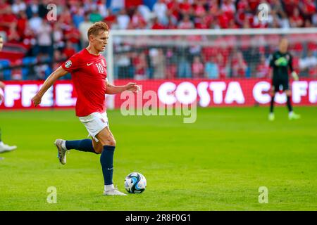 Oslo, Norwegen, 20. Juni 2023. Norwegens Martin Ødegaard im UEFA Euro 2024-Qualifikator zwischen Norwegen und Zypern im Ullevål-Stadion in Oslo Credit: Frode Arnesen/Alamy Live News Stockfoto