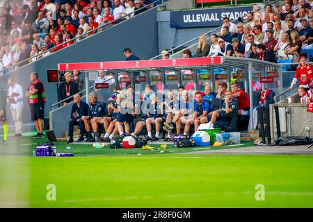 Oslo, Norwegen, 20. Juni 2023. Die norwegische Bank, die später im UEFA Euro 2024-Qualifikator zwischen Norwegen und Zypern im Ullevål-Stadion in Oslo vertreten war, hat Frode Arnesen/Alamy Live News Stockfoto