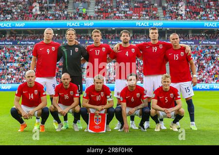 Oslo, Norwegen, 20. Juni 2023. Norwegen. Das norwegische Team für den UEFA Euro 2024-Qualifikator zwischen Norwegen und Zypern im Ullevål-Stadion in Oslo Credit: Frode Arnesen/Alamy Live News Stockfoto