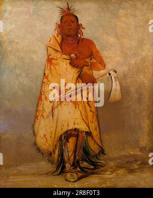 Le-sháw-loo-láh-le-hoo, großer Elch, Häuptling des Skidi (Wolf) Pawnee 1832 von George Catlin, geboren Wilkes-Barre, PA 1796, gestorben Jersey City, NJ 1872 Stockfoto